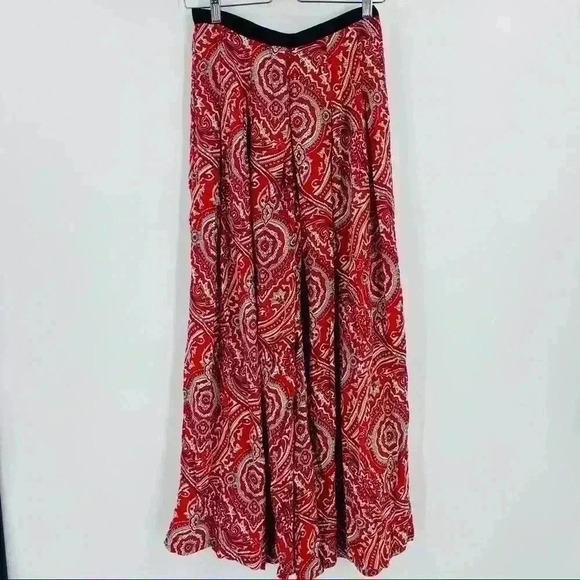 UO Staring At Stars Women’s Lightweight Red Paisley Wide Leg Boho Pants Size 2 - Picture 9 of 12